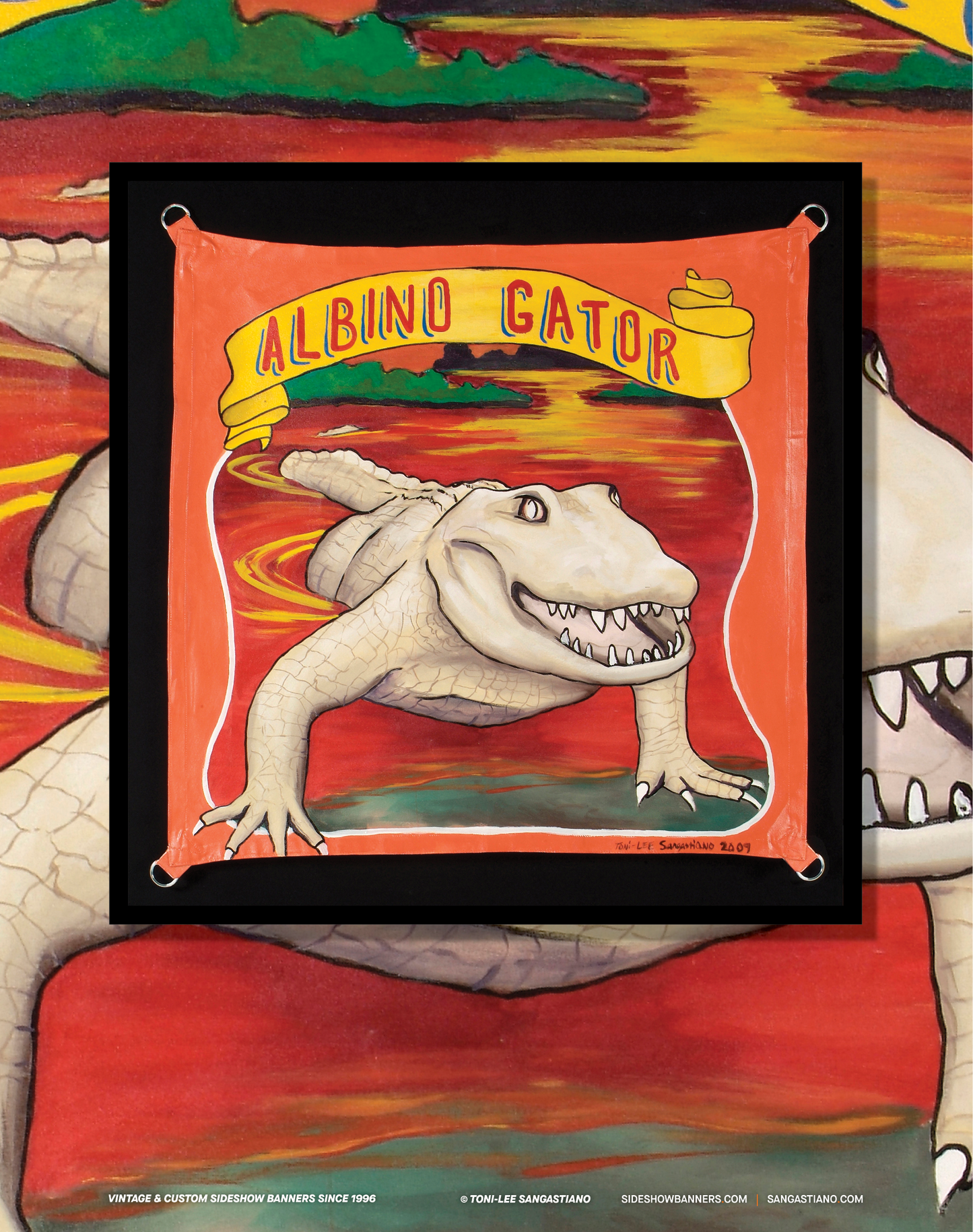 Albino Gator Sideshow Banner Poster 11 x 14 Inch
