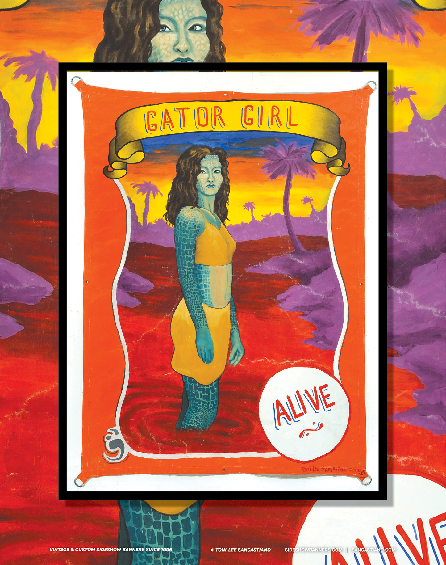 Gator Girl Sideshow Banner Poster 11 x 14 Inch