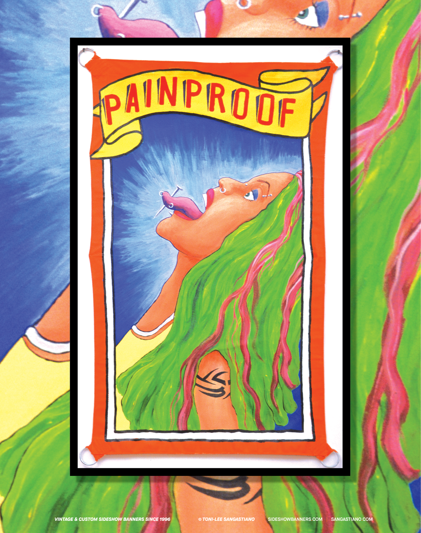 Painproof (Piercings) Sideshow Banner Poster 11 x 14 Inch