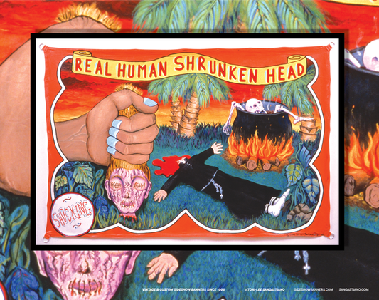 Shrunken Head Sideshow Banner Poster 14 x 11 Inch