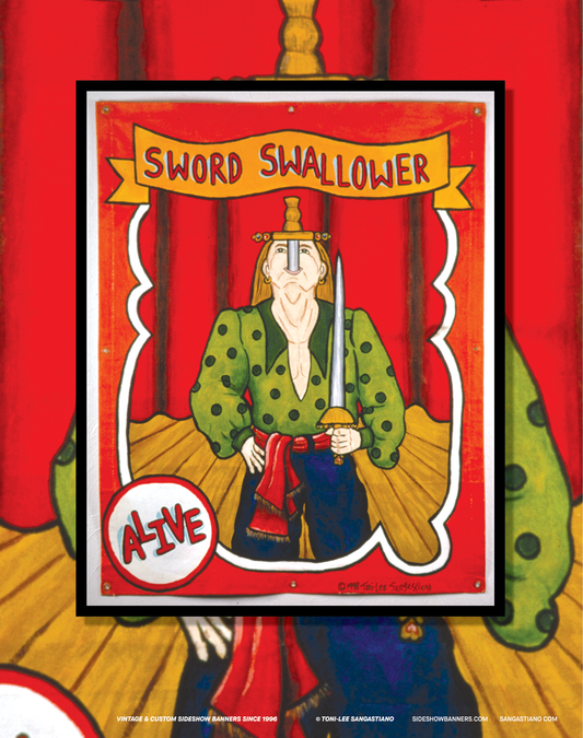 Sword Swallower Sideshow Banner Poster 11 x 14 Inch